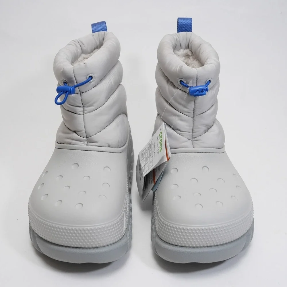 Crocs Duet Max II Boot Women‎ 8 Grey Insulated Faux Fur Puffy Winter Snow 208773